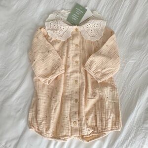 NWT H&M EYELET EMBROIDERED COLLAR ROMPER